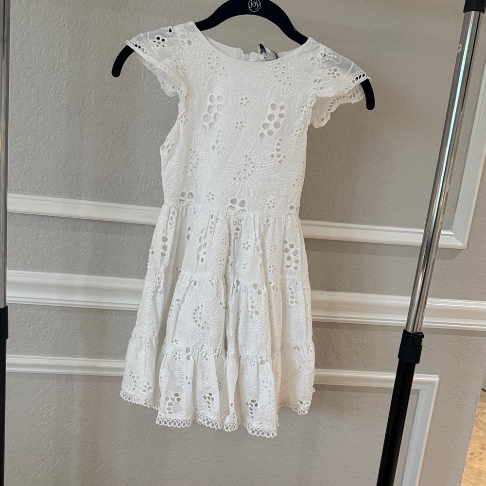 Rare Editions White Eyelet Formal Dress